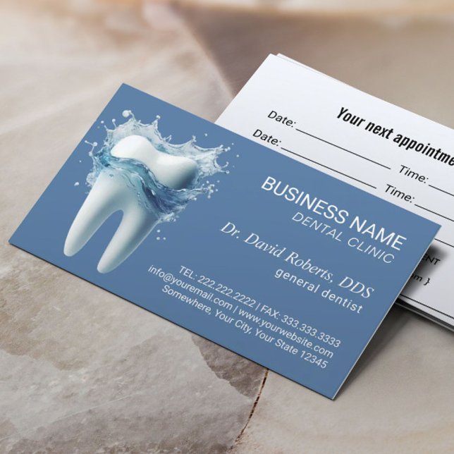 Dentist Tooth & Water Blue Dental Care Appointment (Creator Uploaded)
