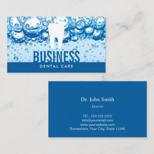 Dentist Tooth & Water Professional Dental Care Business Card