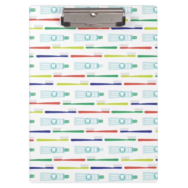 Dentist Toothbrush Toothpaste Clipboard (Front)