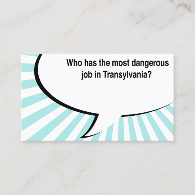dentist transylvania joke business card (Front)