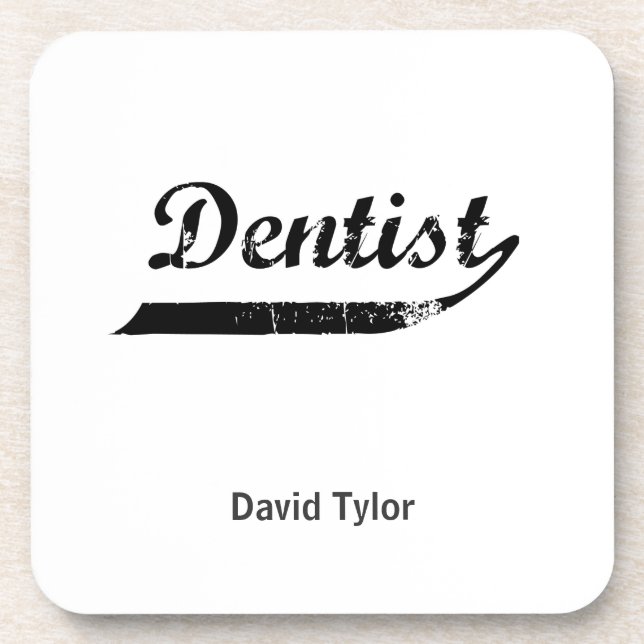Dentist Typography Coaster (Front)