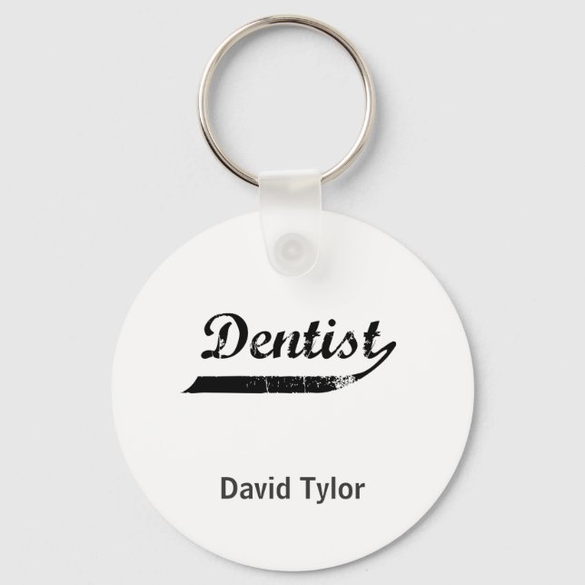 Dentist Typography Keychain (Front)