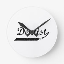 Dentist Typography Round Clock