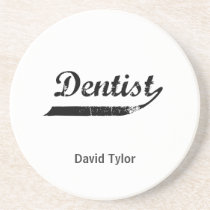 Dentist Typography Sandstone Coaster