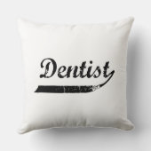 Dentist Typography Throw Pillow (Back)
