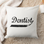 Dentist Typography Throw Pillow (Blanket)