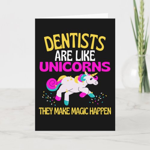 Dentist Unicorn  Magical Unicorn Dentists Card