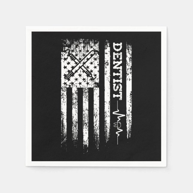 Dentist USA American Flag Dentistry Tooth Doctor G Napkins (Front)