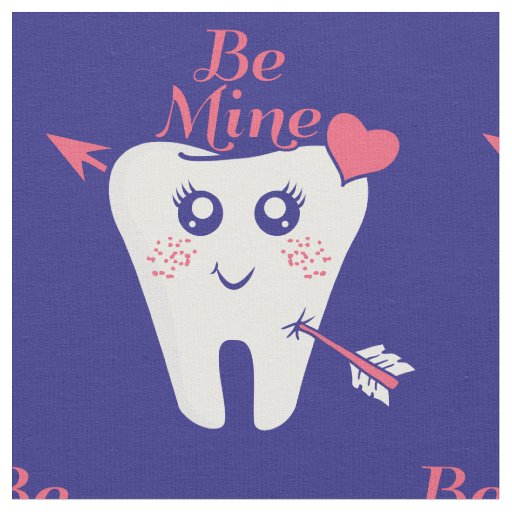 Dentist Valentine - Tooth Heart, Be Mine Fabric