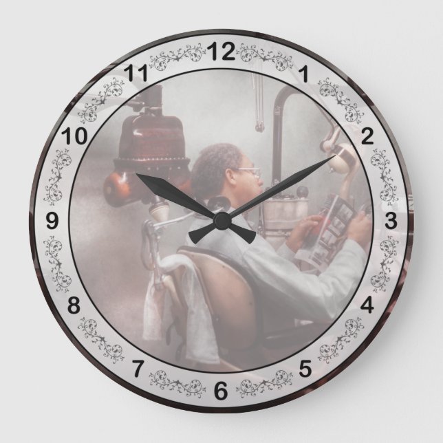 Dentist - Waiting for the Dentist Large Clock (Front)