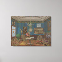 Dentist Waiting Room Watercolor Gouache Vintage