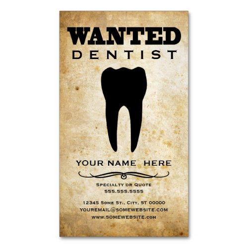 Dentist Wanted Poster Business Card Magnet