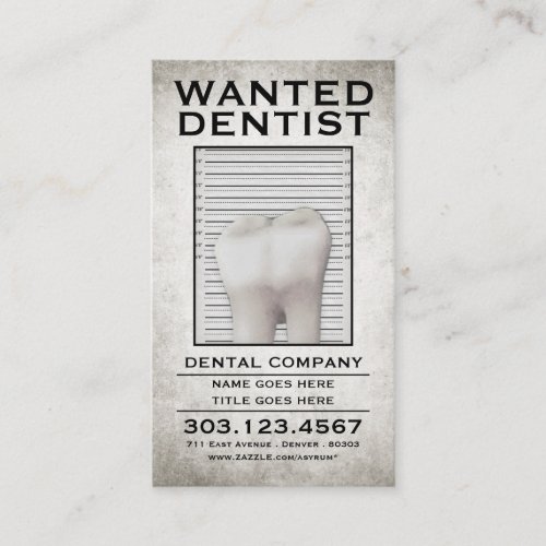 dentist wanted poster loyalty card