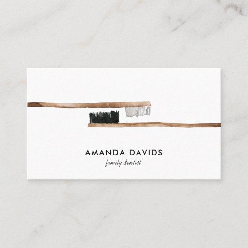 Customizable Dentist | Watercolor Tooth Dental Hygienist Business Card