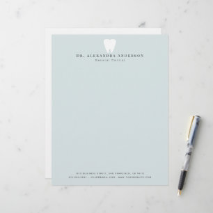 Dentist White Teeth Light Blue Letterhead