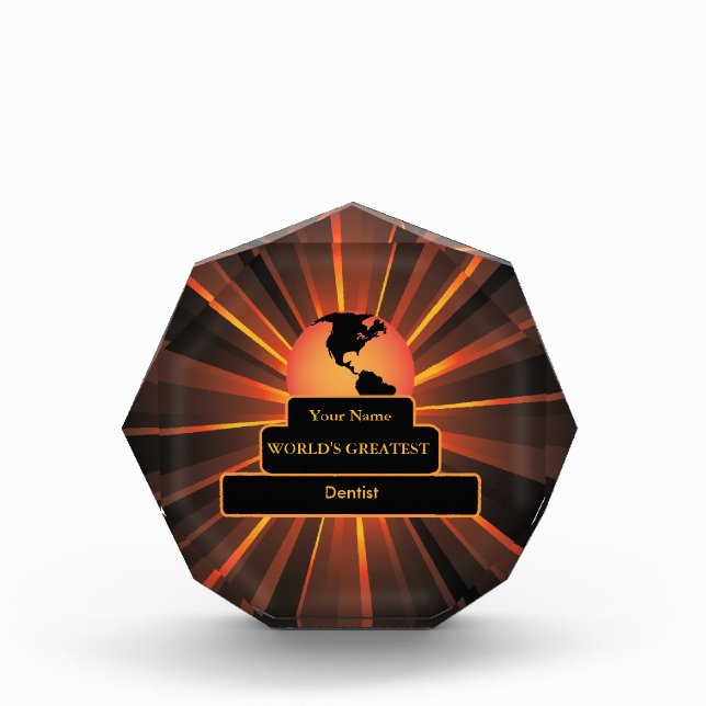 Dentist World's Greatest Custom Gold Award (Front)