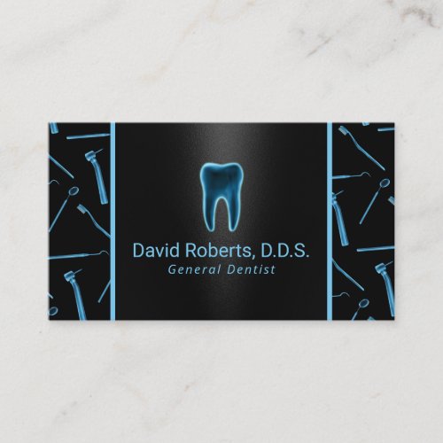 Dentist Xray Tooth Logo Professional Dental Care Business Card