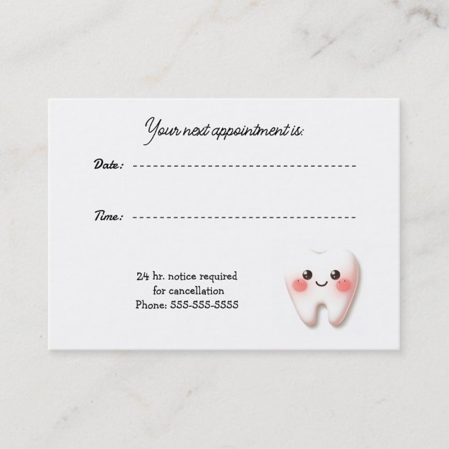 Dentistry Appointment Office Card (Front)