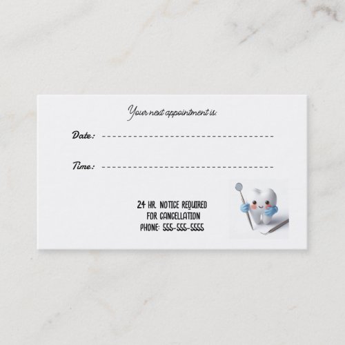 Dentistry Appointment Whimsy Office Card