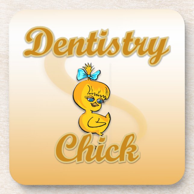 Dentistry Chick Drink Coaster (Front)
