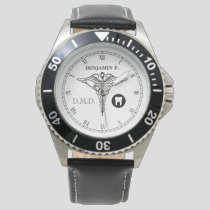 Dentistry Custom Name Elegant Black|White Watch