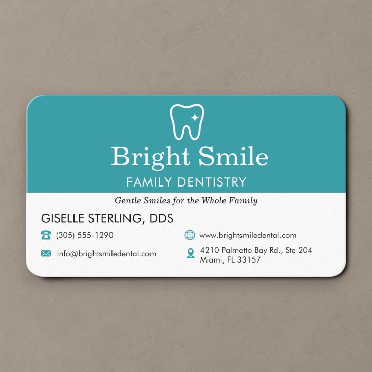 Dentistry Dental Office Teal Business Card
