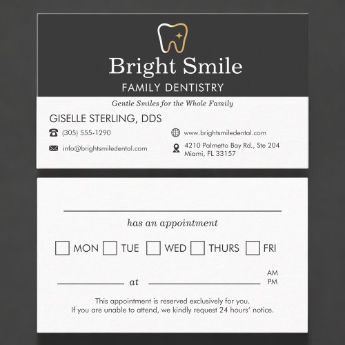 Dentistry Dentist Office Appointment Reminder Business Card