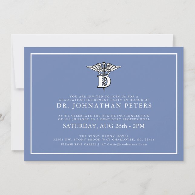 Dentistry Profession Graduation|Retirement Invite (Front)