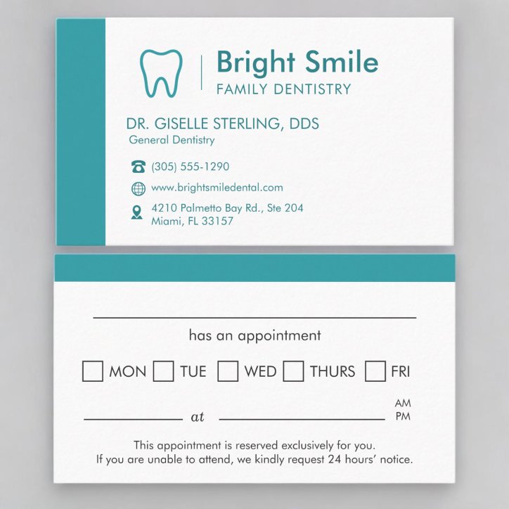 Dentistry Professional Appointment Reminder Business Card