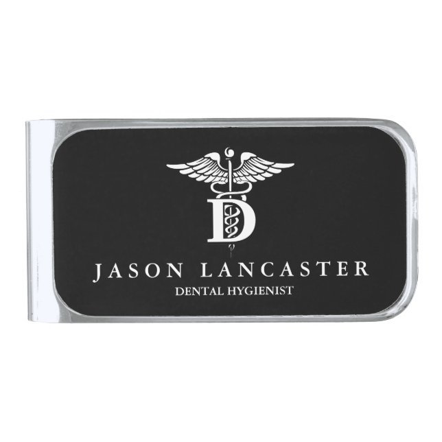 Dentistry Professional Customized Dentistry Symbol Silver Finish Money Clip (Front)