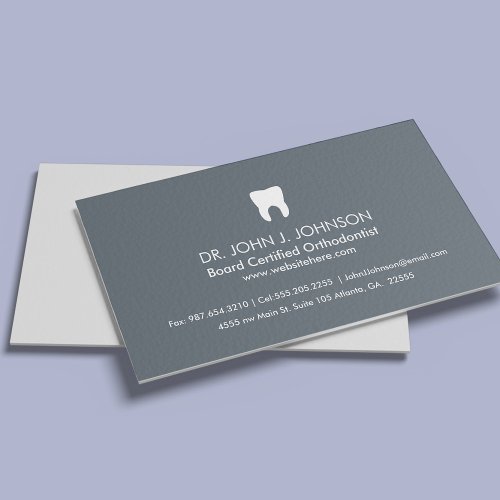 Dentistry Professional Slate Grey Business Card