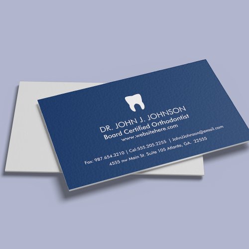 Dentistry Professional Solid Navy Business Card