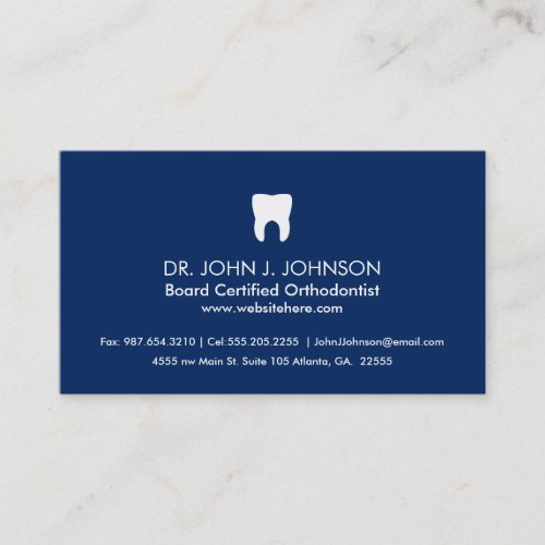 Dentistry Professional Solid Navy Business Card