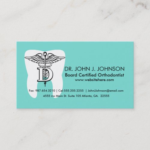 Dentistry Symbol Custom Business Card