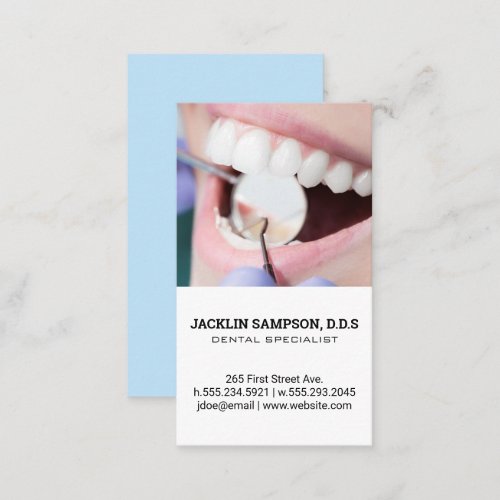 Dentistry  Teeth Examination Business Card