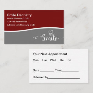 Dentistry Theme Appointment Business Cards