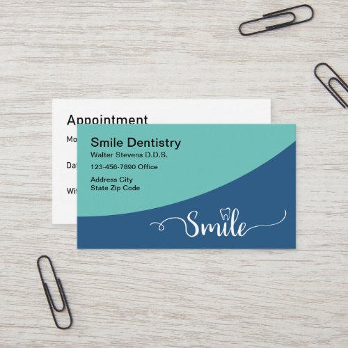 Dentistry Theme Appointment Business Cards