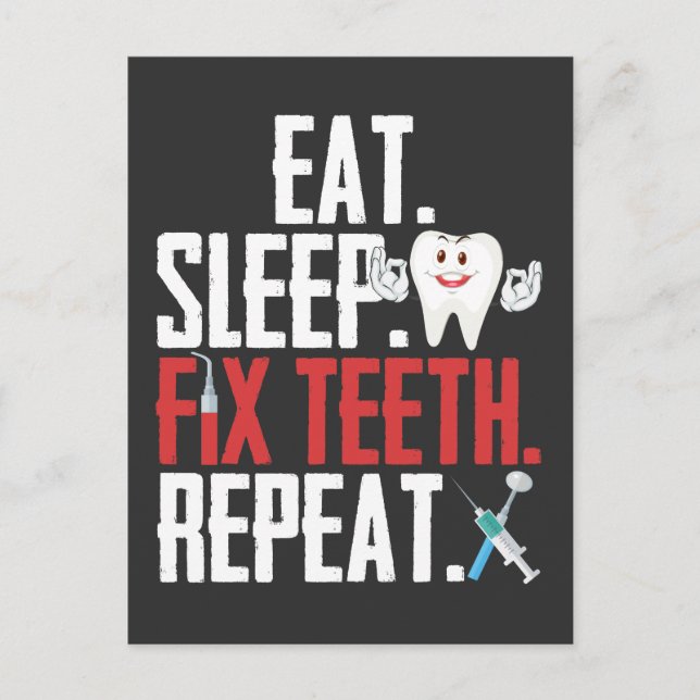 Dentistry Tooth Dentist Humor Dental Assistant Postcard (Front)