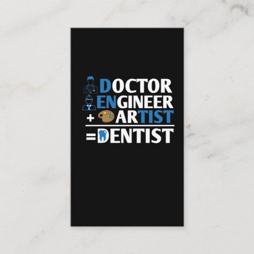 Dentistry Tooth Doctor Engineer Artist Dentist Business Card