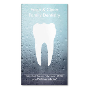 Dentistry Water Drops Magnetic Business Card Magnet