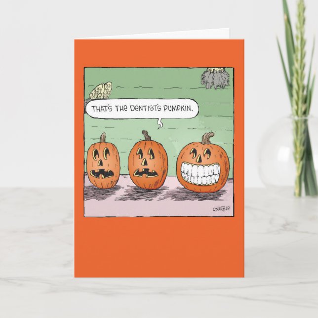 Dentist's Pumpkin  Halloween Card (Front)
