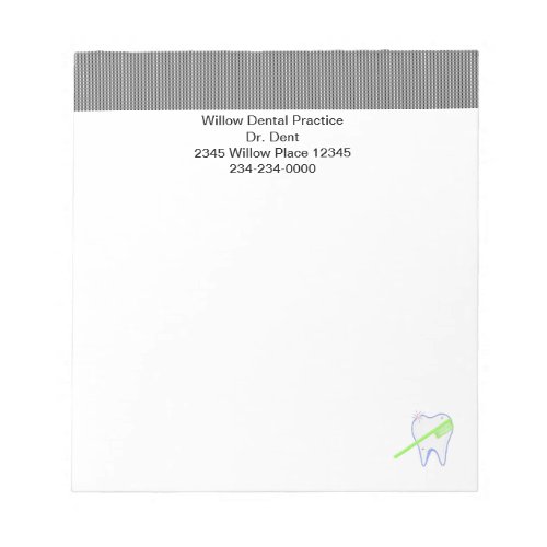 Dentists Tooth Office Notepads