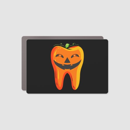 Dentists Tooth Pumpkin Halloween Car Magnet