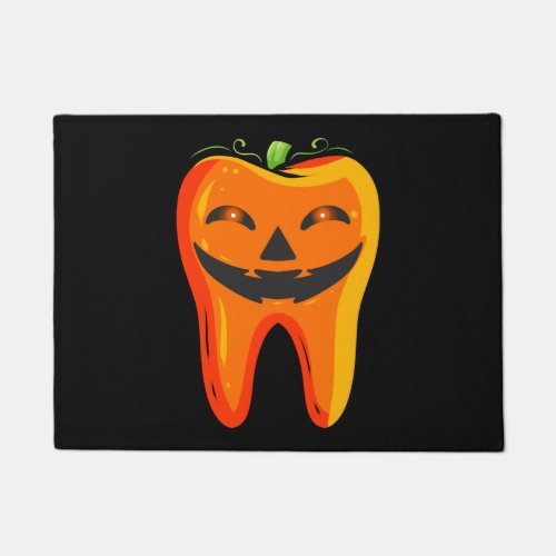 Dentists Tooth Pumpkin Halloween Doormat