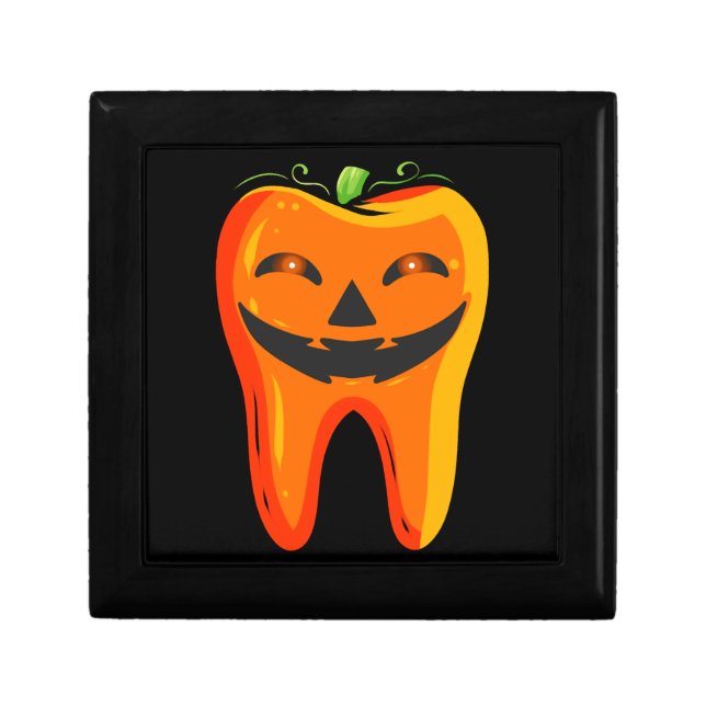 Dentists Tooth Pumpkin Halloween Gift Box (Front)