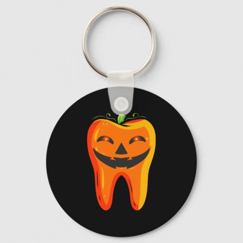 Dentists Tooth Pumpkin Halloween Keychain