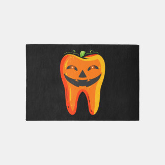 Dentists Tooth Pumpkin Halloween Rug