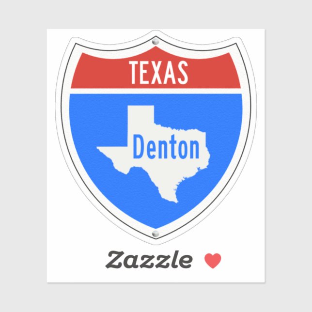  Denton Texas Sign Sticker (Sheet)