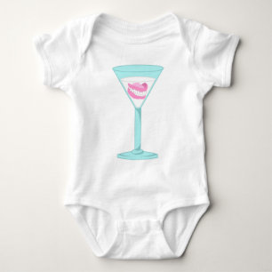 Dentures False Teeth Martini Baby Bodysuit