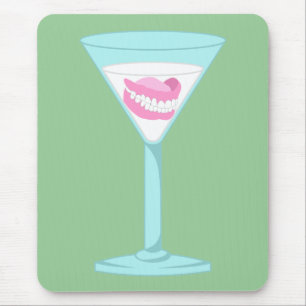 Dentures False Teeth Martini Mouse Pad